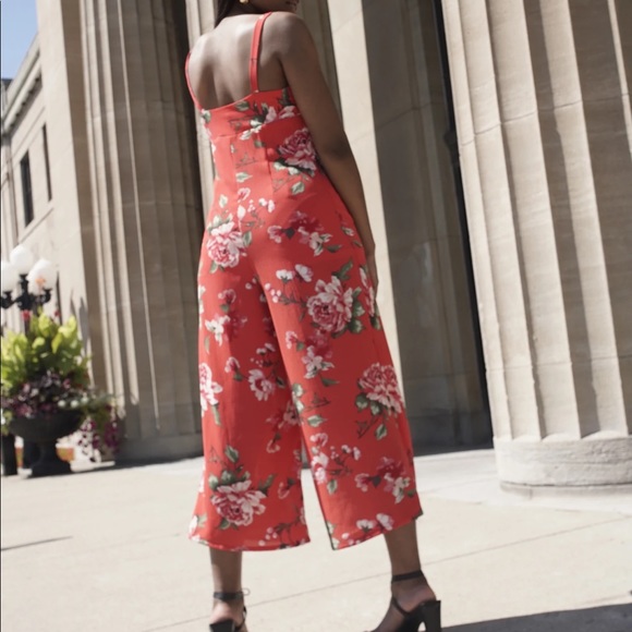 Red Floral jumpsuit - Picture 2 of 2